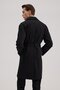 Black Comfort Fit Double-Breasted Long Belted Trench Coat - 4