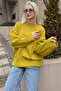 Oil Green Crew Neck Oversized Knitwear Sweater Sh173 - 4