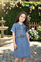 Girls' Denim Belted Dress - 2
