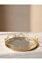 Gold Round Glass Serving Tray (Small)