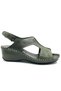Somali Genuine Leather Comfort Orthopedic Women's Sandals Green