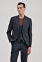 Dark navy blue Slim Fit point collar Vest Set suit - 2