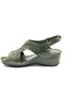 Somali Genuine Leather Comfort Orthopedic Women's Sandals Green - 3