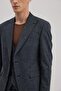 Dark navy blue Slim Fit point collar Vest Set suit - 3