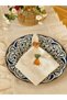 2 Pieces of Carrot Embroidered Raw Linen Napkins (40*40cm) - 3