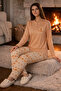 Women's Thermal Long Sleeve Pajama Set 4701 Salmon - 4
