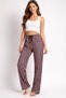 Women's Striped Soft Textured French Velvet Pajama Bottoms - 3