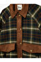 Classic Plaid Oversized Coat with Lapel Snap Buttons and Pocket Detail - 4