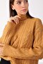 Camel Turtleneck Hair Knit Wool Blend Women's Knitwear Sweater - 6