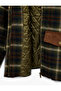 Classic Plaid Oversized Coat with Lapel Snap Buttons and Pocket Detail - 5
