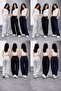 Three Pieces Black Gray Navy Blue Comfortable Fit Baggy Trackpants - 4