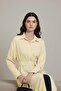 Women's Belted Buttoned Oversized Tunic -10700Tun - Yellow - 3