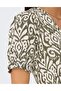 Bohemian Khaki Patterned Viscose Dress - 3