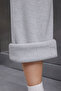Women's Fleece-Lined Cotton Lined Wide Leg Black&Grey O Oversized Comfortable Fit Straight Sweatpants - 5