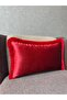 Exclusive Imported Atlas Red Color Tasseled Throw Pillow Cover 30X50 cm - 2
