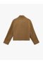 Long Sleeve Mock Neck Pocket Detailed Buttoned Crop Jacket - 4