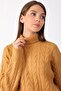 Camel Turtleneck Hair Knit Wool Blend Women's Knitwear Sweater - 3