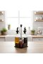 Four-Piece Condiment Set with Stand – Salt Shaker, Pepper Shaker, Olive Oil Dispenser & Vinegar Dispenser Ca