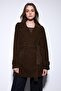 Brown Suede Look Women's Trench Coat - 4