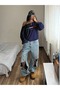 Women's İtalia B Printed Boat Neck O Oversized Sweatshirt