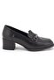 2512701Y Women's Genuine Leather Heeled Loafer Shoes - 7