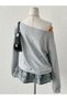 Women's Minimalist Turtle Printed Boat Neck Oversized Sweatshirt - 3