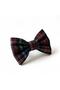 Boy's Navy Blue Burgundy Plaid Bow Tie – Classic Special Occasion & Holiday Accessory - 3