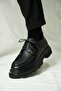 Italian Model Genuine Leather Handmade Black Casual Shoes - 4
