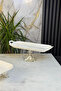 Footed Porcelain Boat Presentation Plate & Handled Food Serving Silver - 5