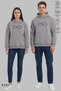 Dear Couple Combination Forever Printed Hoodie Hooded Fleece-Lined Oversized Cotton Sweatshirt 2-Piece Set