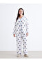 Alita City with a Difference, Lcw Dream Ecru Floral Long Sleeve Women's Pajama Set - 2