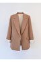 Premium Shawl Collar Foldable Sleeve Detailed Milk Coffee Jacket - 7