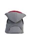 Unisex-Adult Hooded Backpack Grey Red