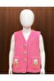 Hand Knitted Baby Vest Pink – Hello-Kitty Applique with Pockets and Buttons – Age 2 - 3