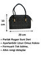 Patent Leather Patterned Black Leather Mini Women's Bag Gold Detailed Zippered Short Handle Shoulder Bag - 6