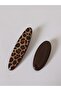 Set of 2 Leopard Pattern & Glitter Brown Hair Clips Stylish Side Clips