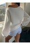 Women's Retro Car Printed Boat Neck Oversized Sweatshirt - 3