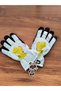 Dinosaur Light Green Color Lined Children's Ski and Snow Gloves for Ages 6-10