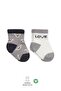2-Piece Love Dog Combed Cotton Socks 10118 Gray