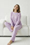 Thick Winter Interlock Striped Long Sleeve Knit Pajama Set - 2