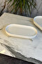 2-Piece Porcelain Oval Presentation Plate & Food Appetizer Salad Serving Set Silver - 5