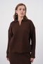 Polo Neck Half Placket Knit Detail Sweater Skirt Two-Piece Knitwear Set - 6