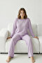Thick Winter Interlock Striped Long Sleeve Knit Pajama Set - 5