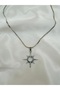 Women's Silver Color Opal Stone Polar Star Steel Necklace - 3
