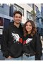 Lover Couple Combination Angel Wing Heart Printed Hooded Sweatshirt 2-Piece Unisex Hoodie