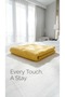 Set of 4 Dowry Towels, Guest, Kitchen, Gift 100% Cotton Yellow Hand and Face Towel Set 50X100 - 5
