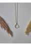 Gold Women's Steel Necklace with Moon and Star Detail and Zircon Stone