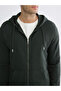 Green Standard Fit Hooded Men's Zippered Sweatshirt - 3