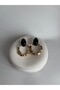 Gold Black Earrings (5.8 cm) - 4
