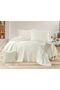 Su 4-Piece Double Tirko Knitted Bedspread Set Cream Blanket 240 X 260